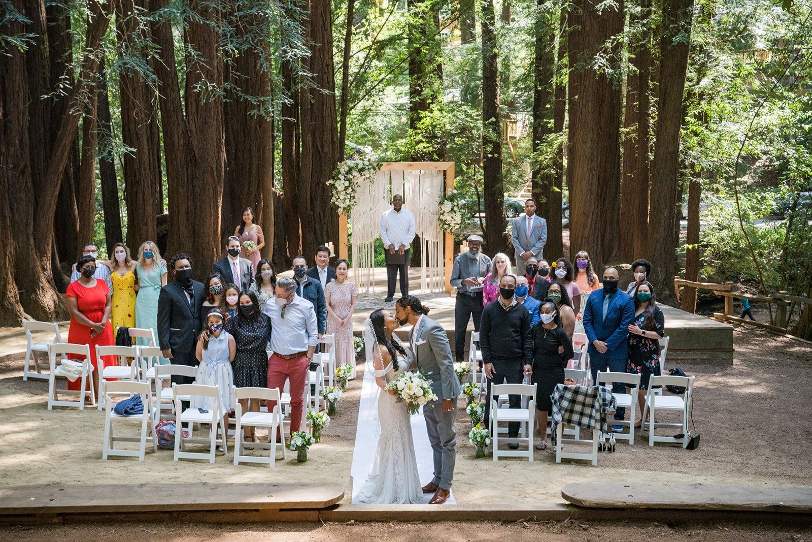 same-sex redwoods micro wedding east bay, A Marin Redwoods Wedding Ceremony in the Amphitheater