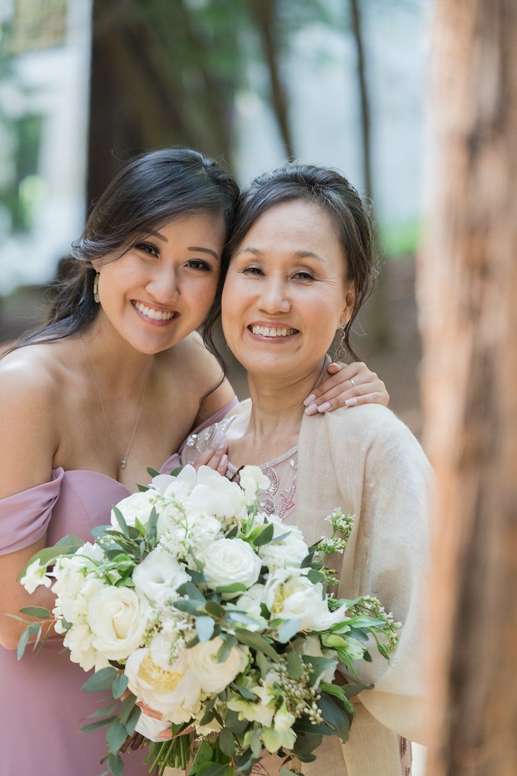 same-sex redwoods micro wedding east bay, Family Photos Under the Old Mill Park Redwoods