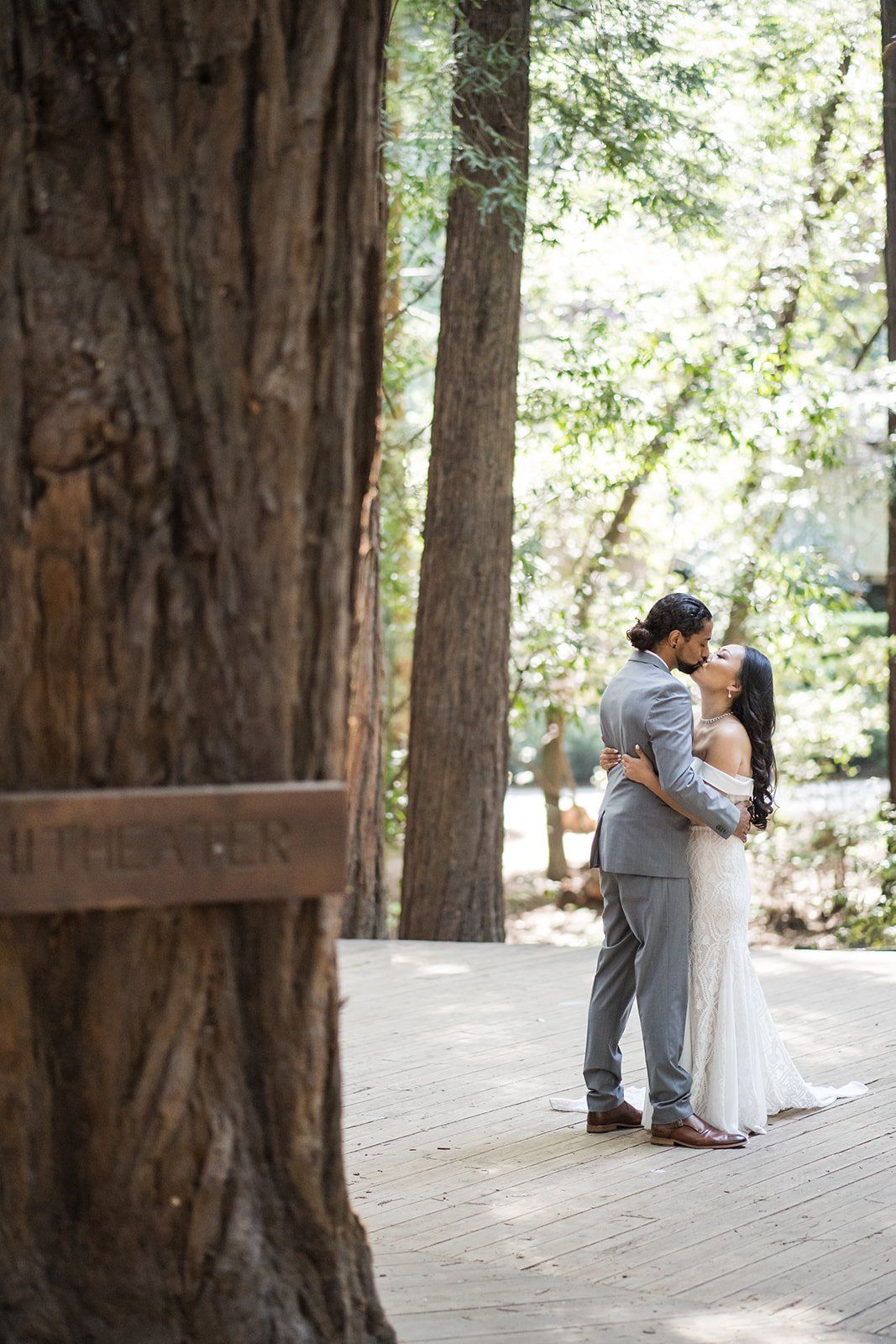 same-sex redwoods micro wedding east bay, A Marin Redwoods Wedding Ceremony in the Amphitheater