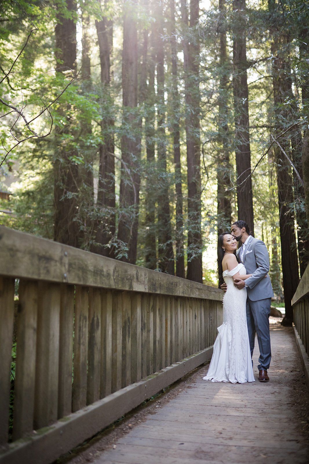 redwoods micro wedding at old mill park, Portraits Under the Old Mill Park Redwoods