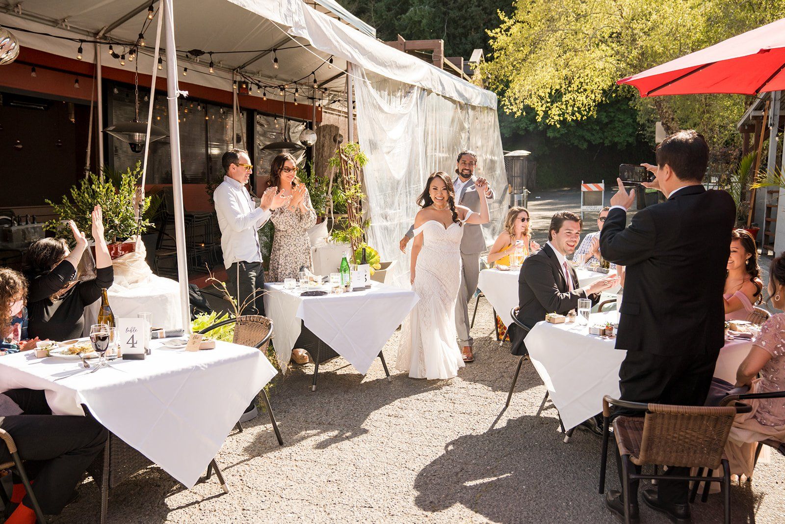 redwoods micro wedding at old mill park, Dinner at Gravity Tavern