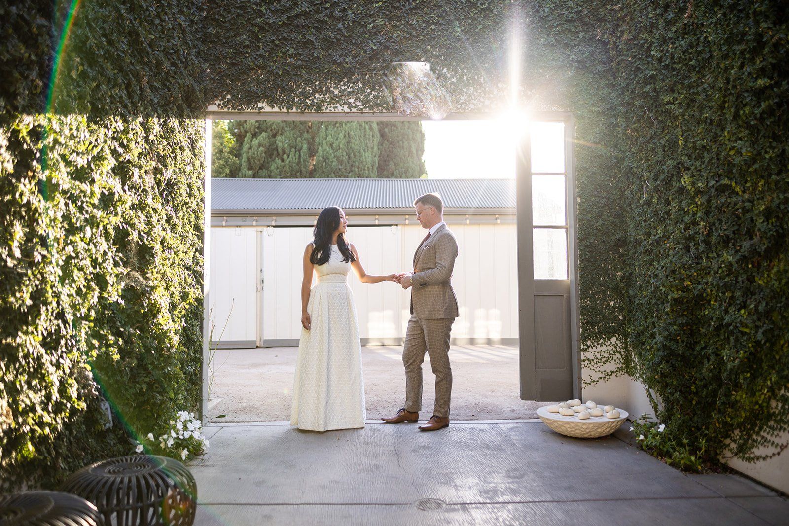modern boutique-hotel micro wedding at r inn napa, Champagne and a 6-Guest Napa Hotel Wedding