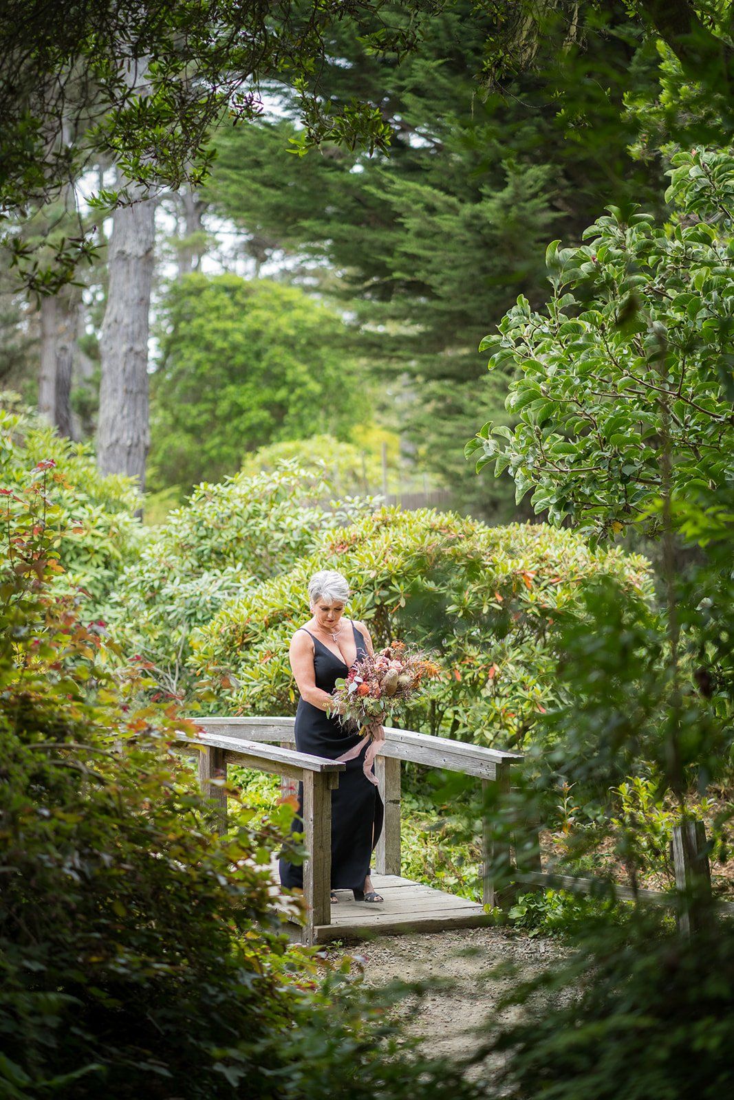 second wedding elopement mendocino botanical gardens, A Toast, a First Dance, and the Dahlias in Full Bloom