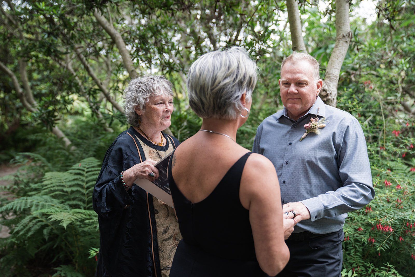 second-wedding elopement at the mendocino coast botanical gardens, Married in the Woods at the Mendocino Botanical Gardens