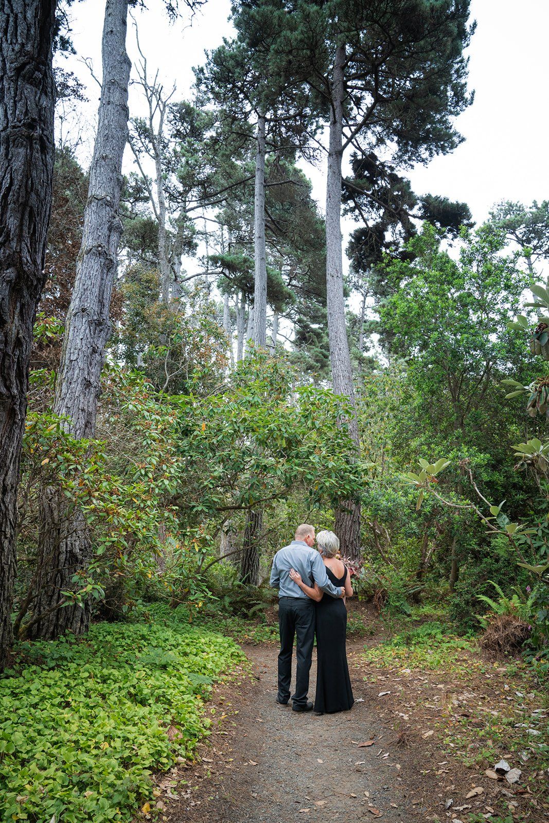 second-wedding elopement at the mendocino coast botanical gardens, A Toast, a First Dance, and the Late-Summer Blooms