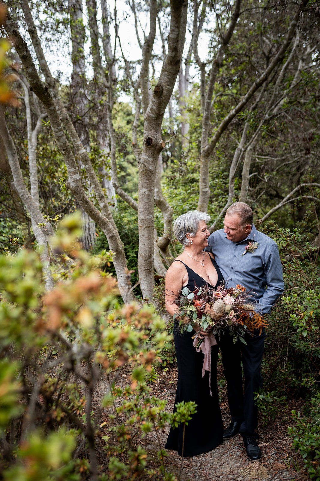 second-wedding elopement at the mendocino coast botanical gardens, A Toast, a First Dance, and the Late-Summer Blooms
