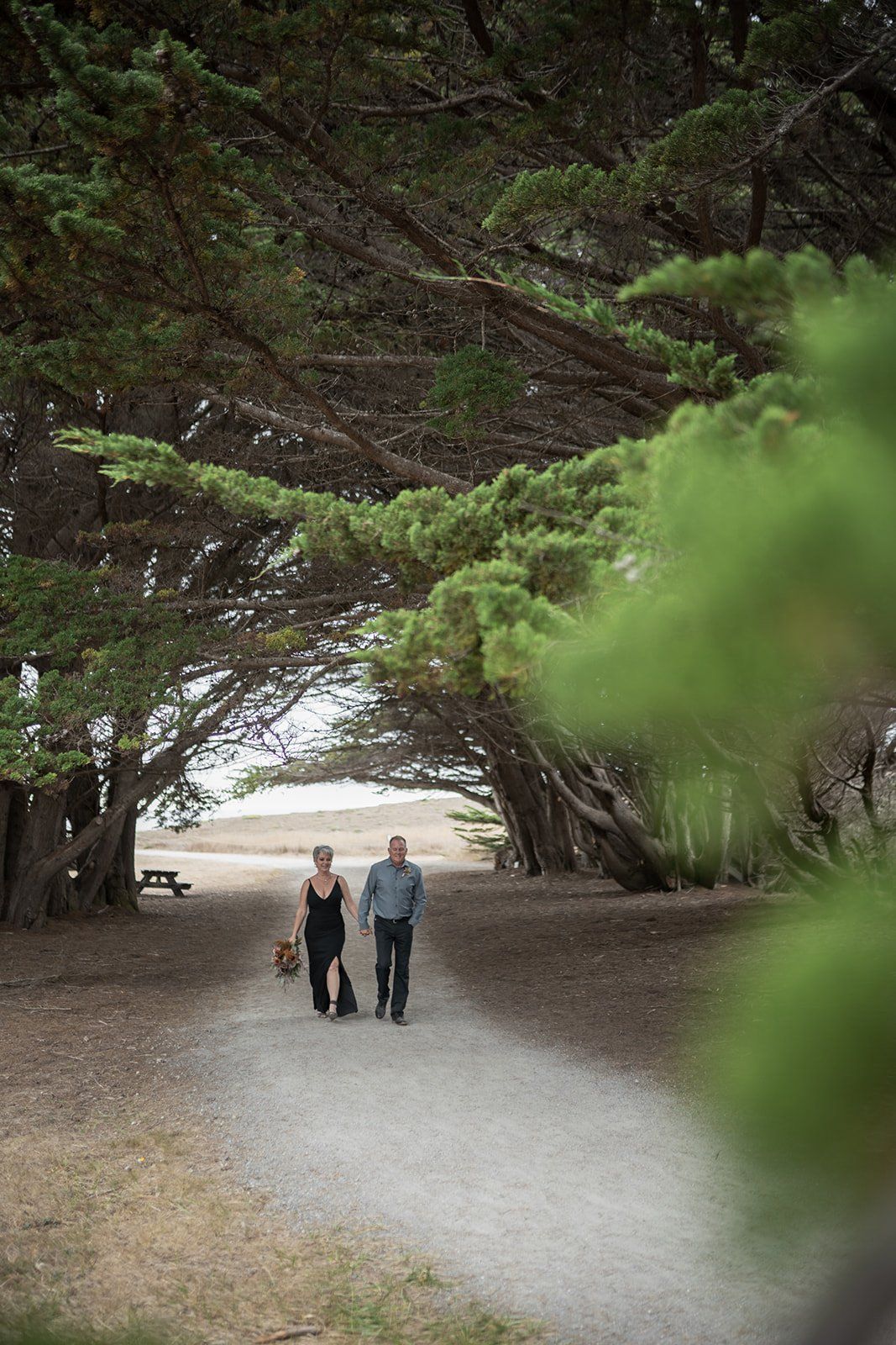 second-wedding elopement at the mendocino coast botanical gardens, A Toast, a First Dance, and the Late-Summer Blooms