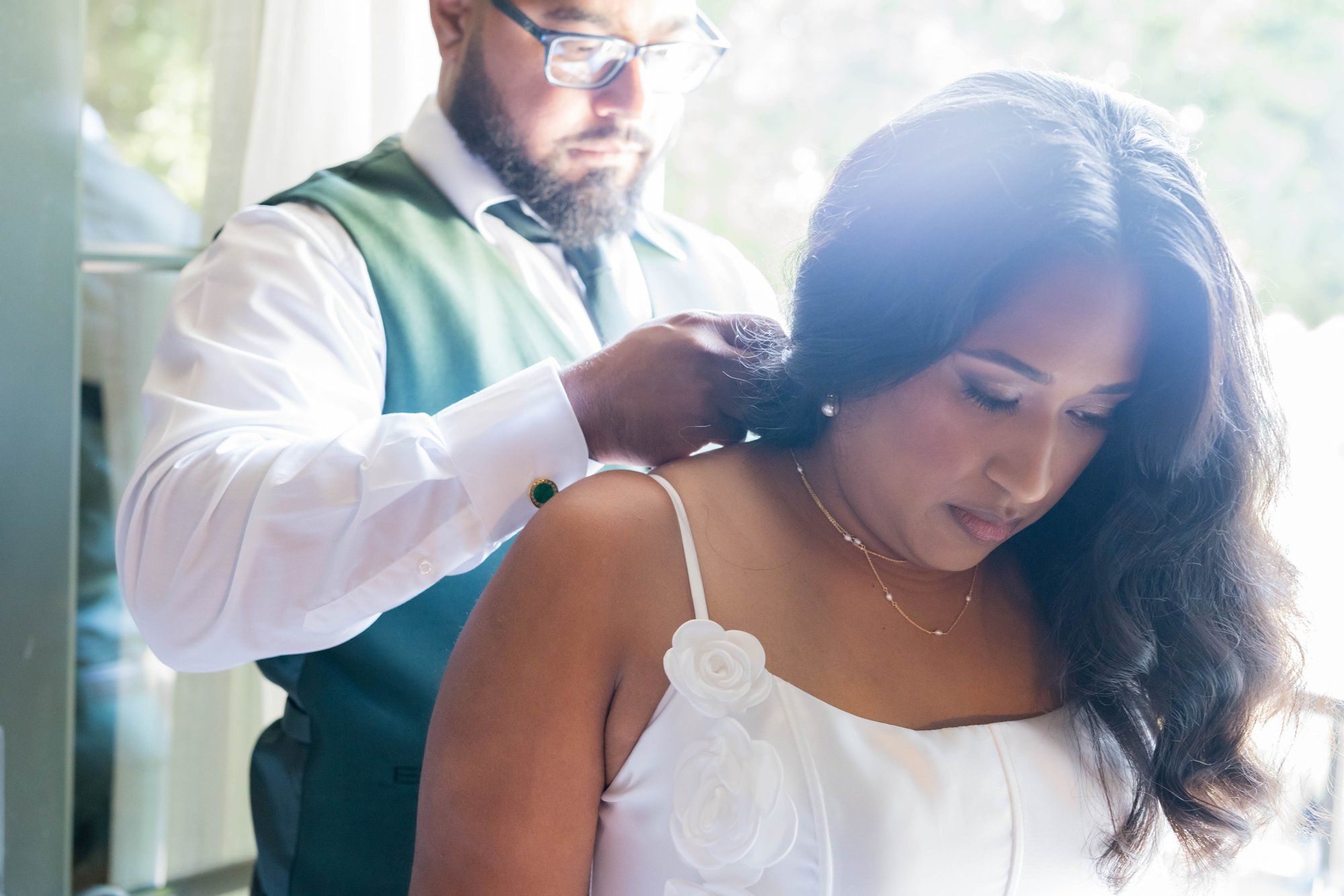 classic santa barbara courthouse micro wedding, Getting Ready Before the SB Courthouse Ceremony