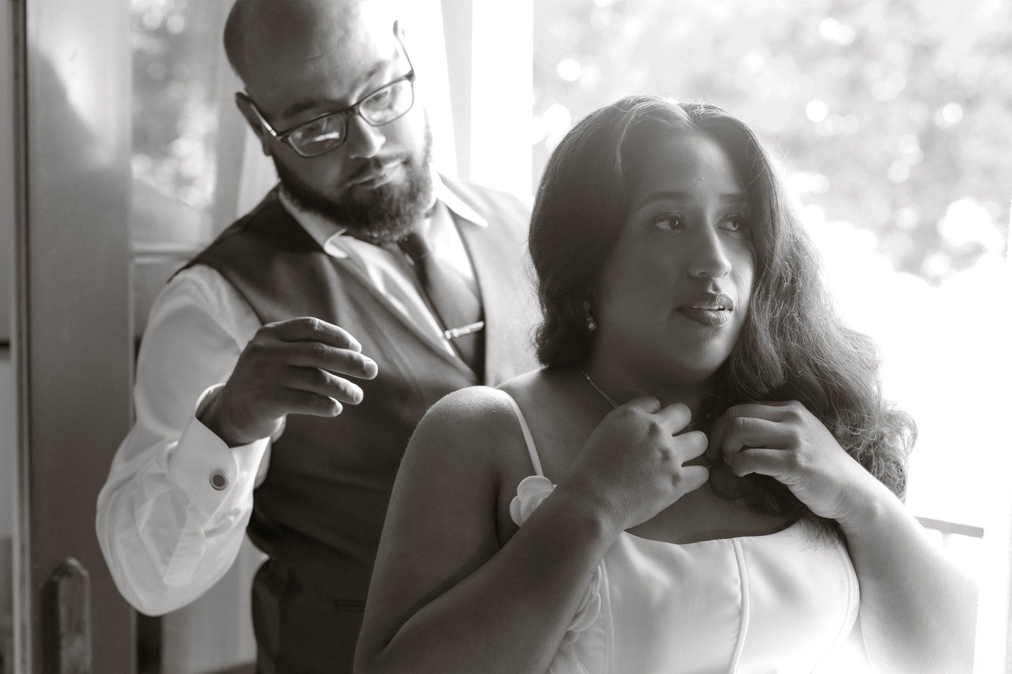 classic santa barbara courthouse micro wedding, Getting Ready Before the SB Courthouse Ceremony
