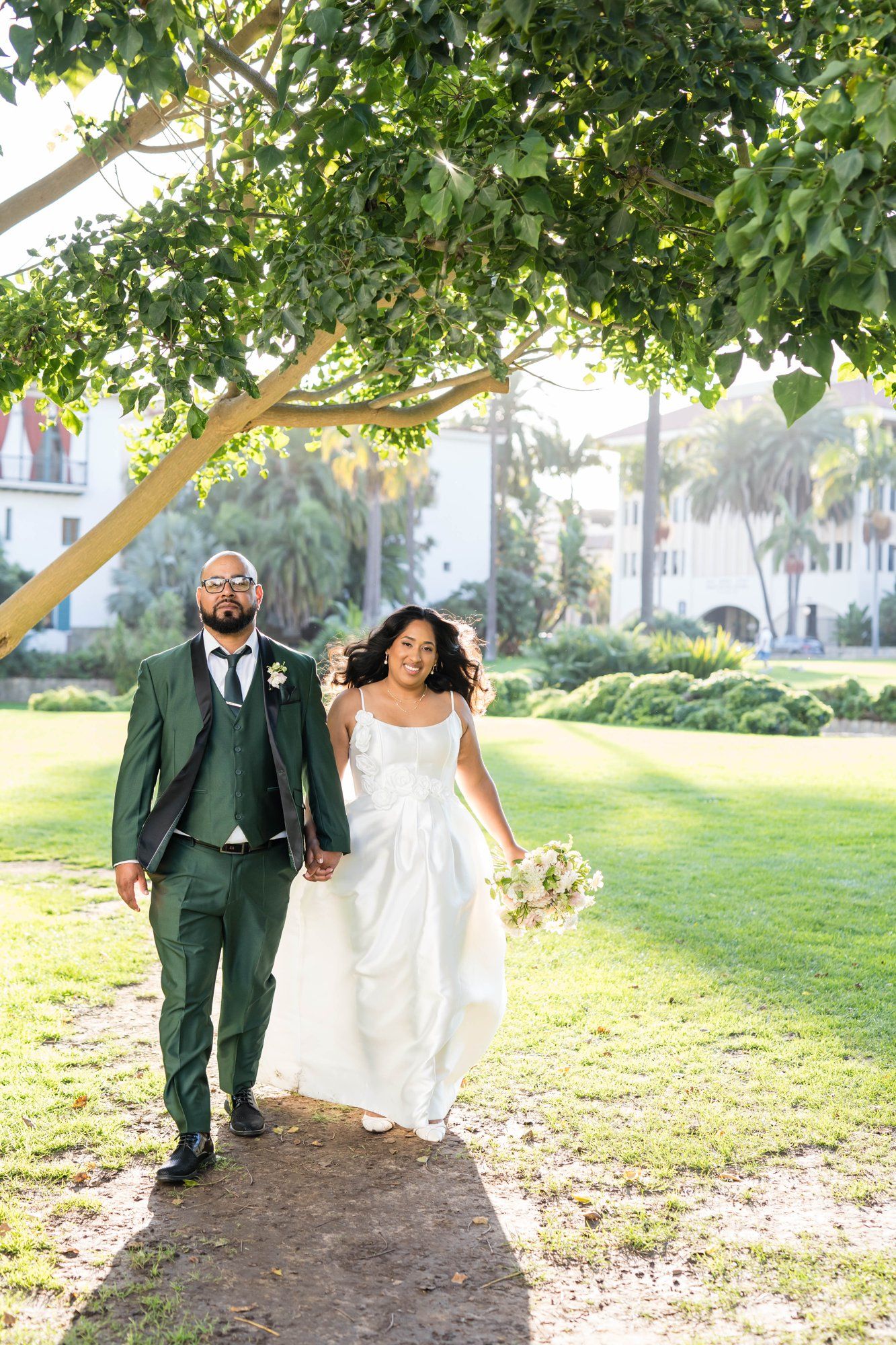 classic santa barbara courthouse micro wedding, Family Photos Under the Classic Santa Barbara Courthouse Arches