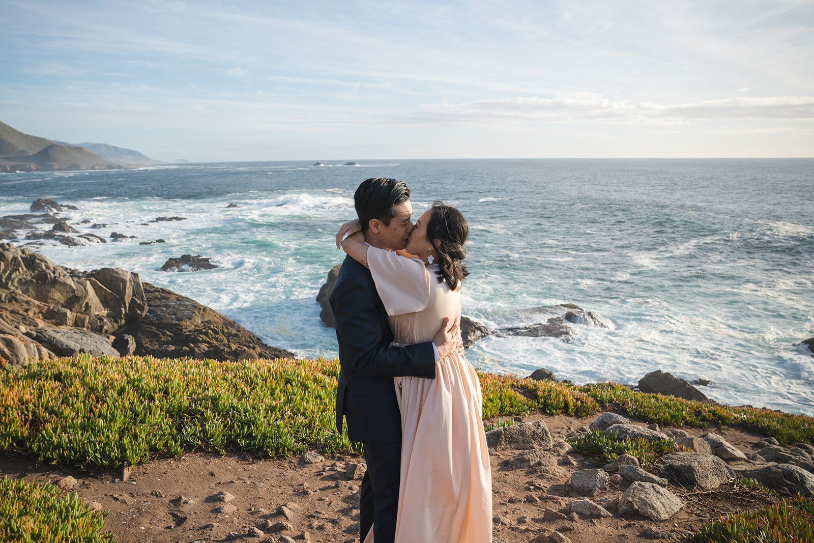 big sur cliffside elopement just the two of them, Portraits Along the Cliff