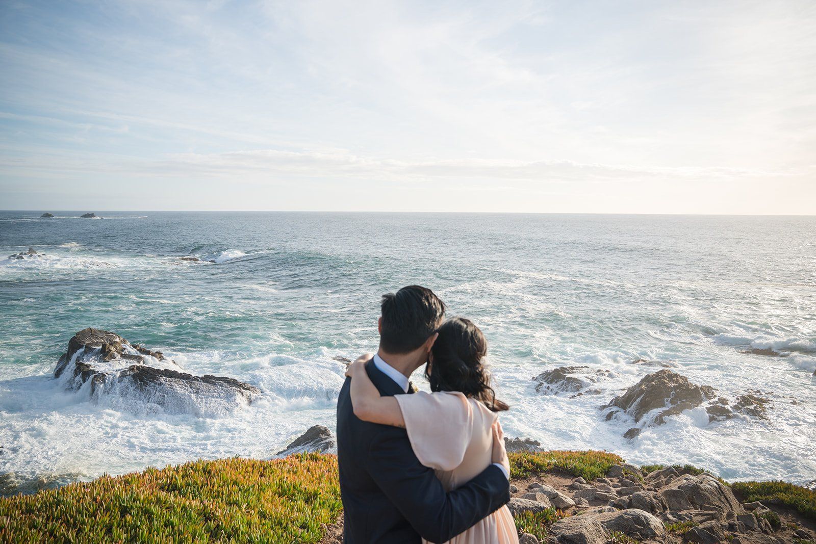 big sur cliffside elopement just the two of them, Portraits Along the Cliff