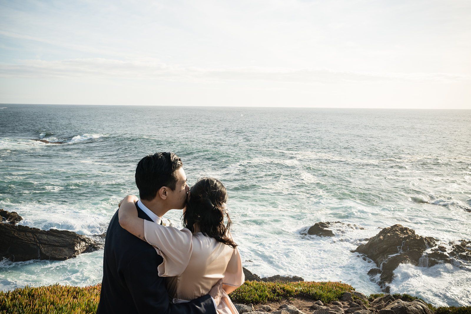 big sur cliffside elopement just the two of them, Portraits Along the Cliff
