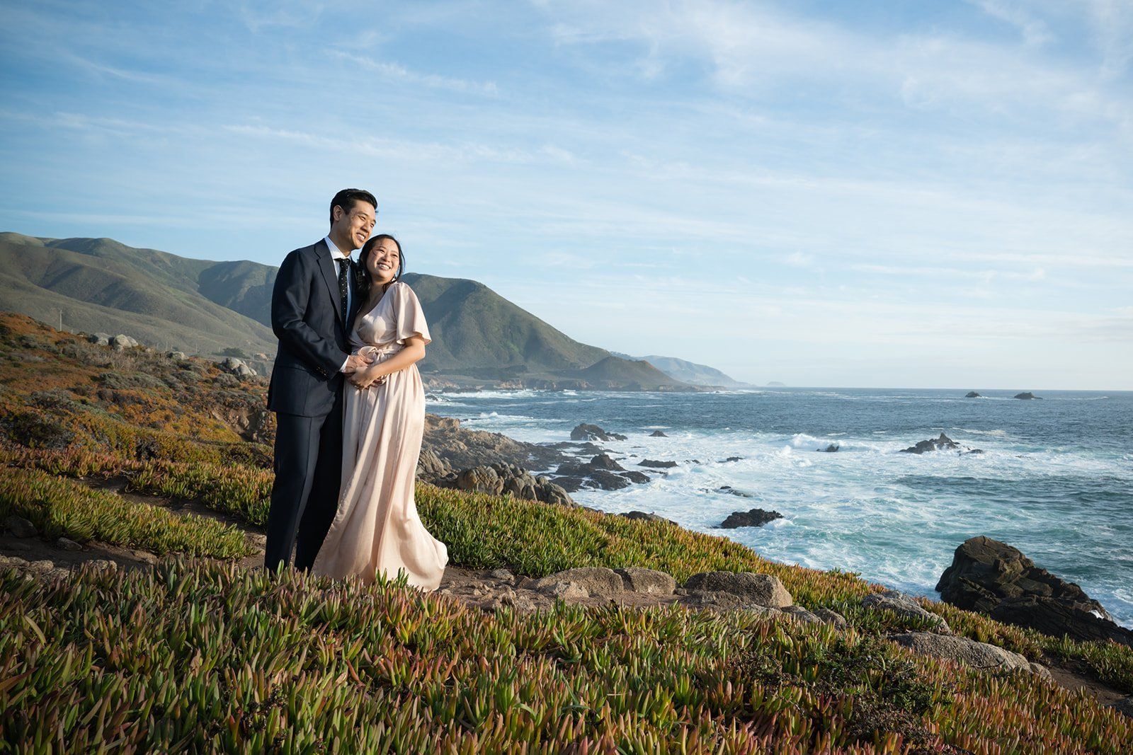 big sur cliffside elopement just the two of them, Portraits Along the Cliff