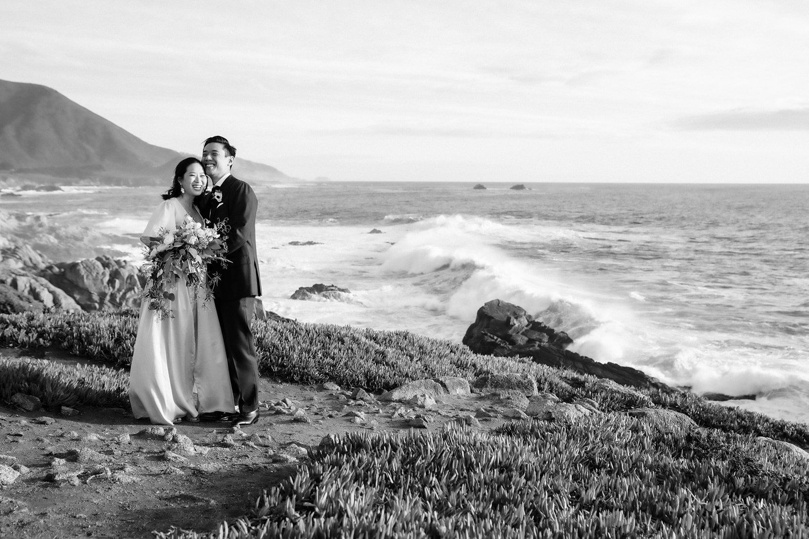big sur cliffside elopement just the two of them, Portraits Along the Cliff