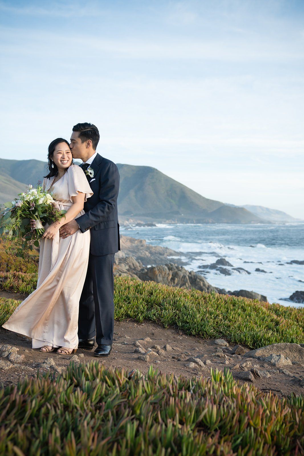 big sur cliffside elopement just the two of them, Portraits Along the Cliff