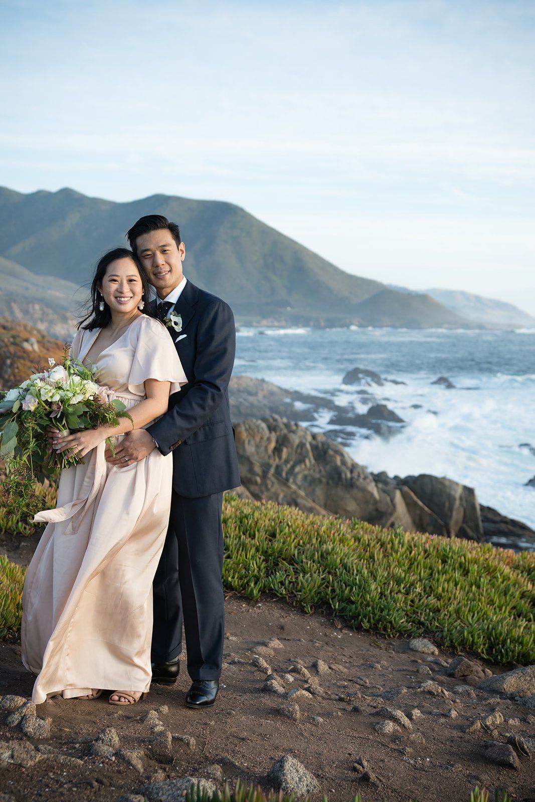big sur cliffside elopement just the two of them, Portraits Along the Cliff