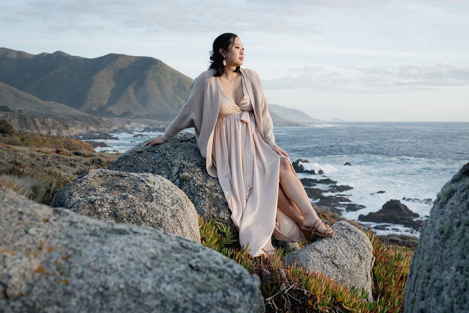 big sur cliffside elopement just the two of them, Portraits Along the Cliff