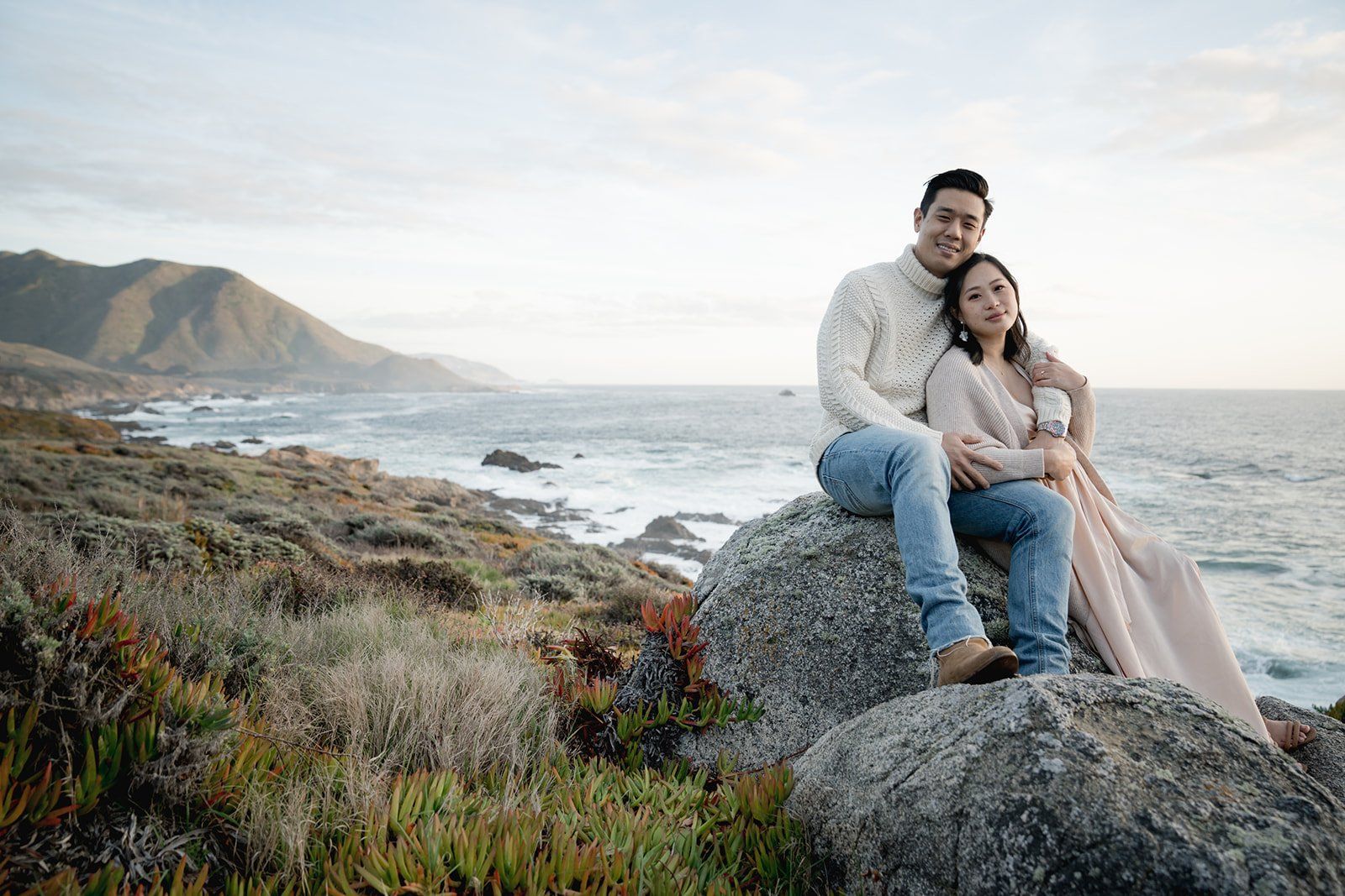 big sur cliffside elopement just the two of them, Portraits Along the Cliff