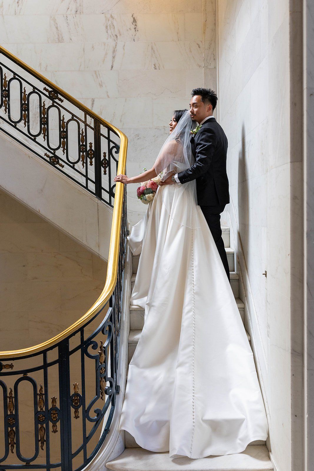 city hall ceremony + la mar peruvian waterfront reception (50 guests), Portraits on the Embarcadero