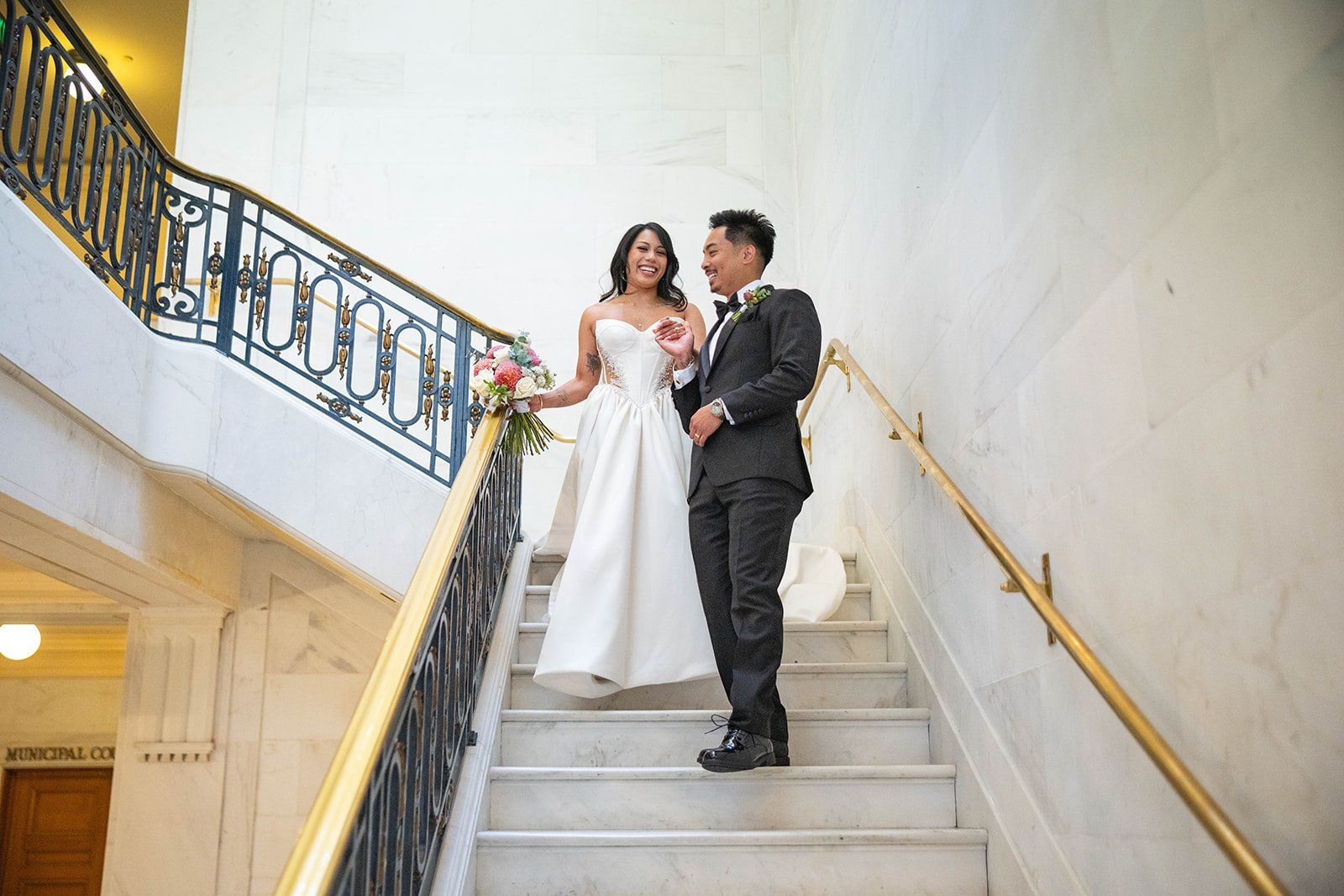 city hall ceremony + la mar peruvian waterfront reception (50 guests), Portraits on the Embarcadero