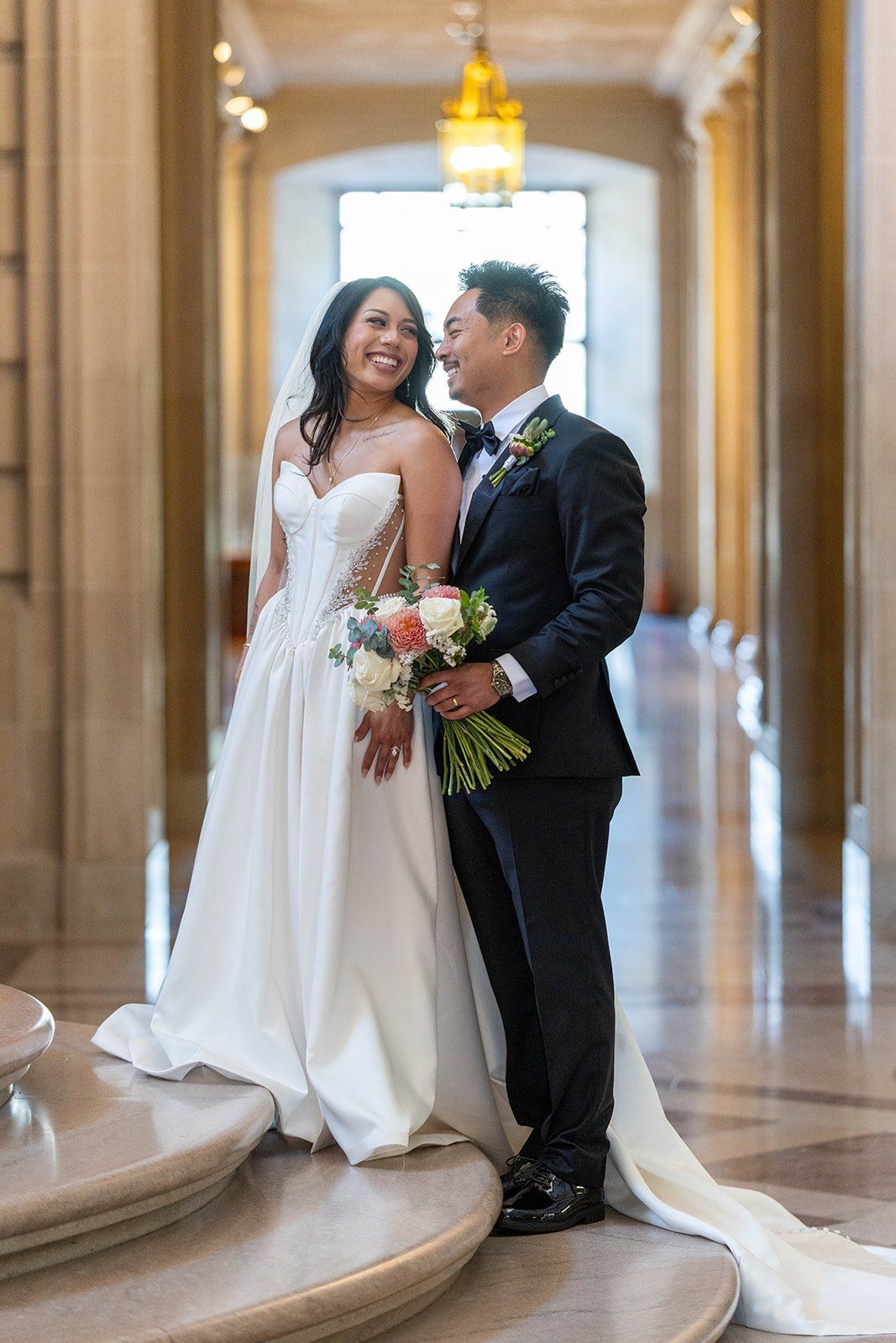city hall ceremony + la mar peruvian waterfront reception (50 guests), Portraits on the Embarcadero