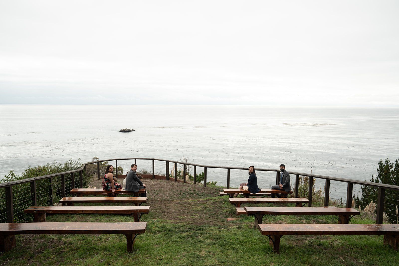 full-estate micro wedding at wind and sea big sur, Married on the Big Sur Cliff. Full Estate, His Father Officiating