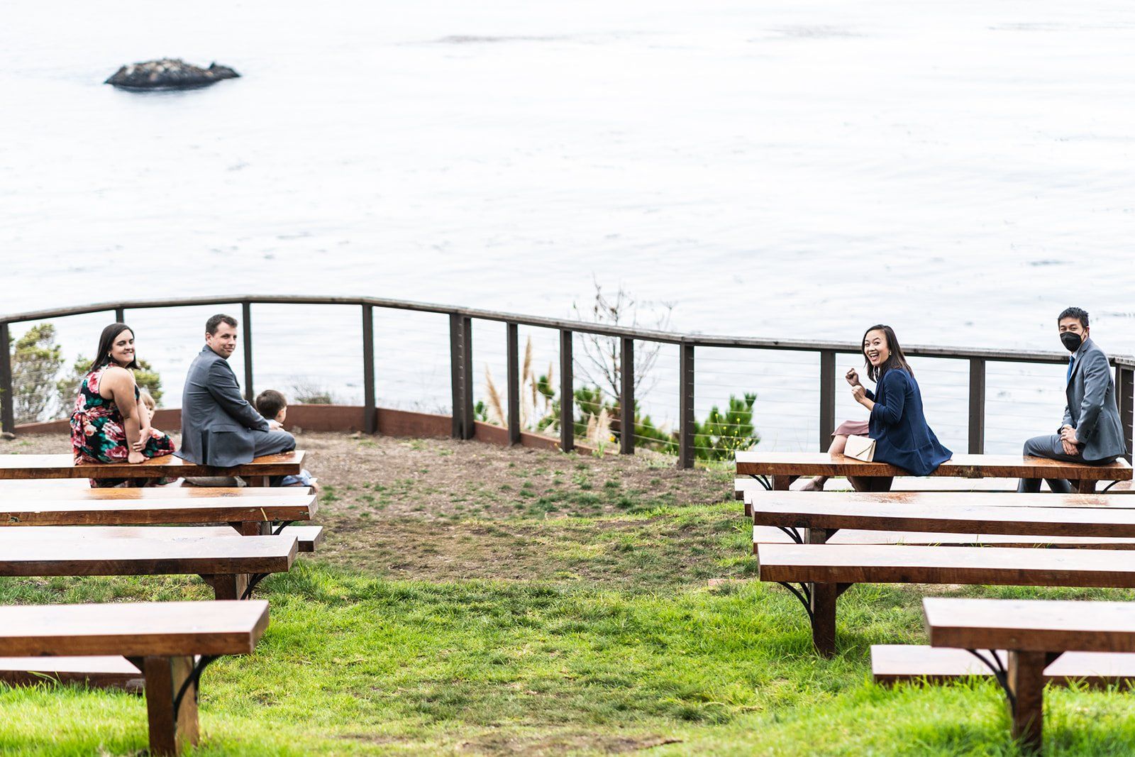 full-estate micro wedding at wind and sea big sur, Married on the Big Sur Cliff. Full Estate, His Father Officiating