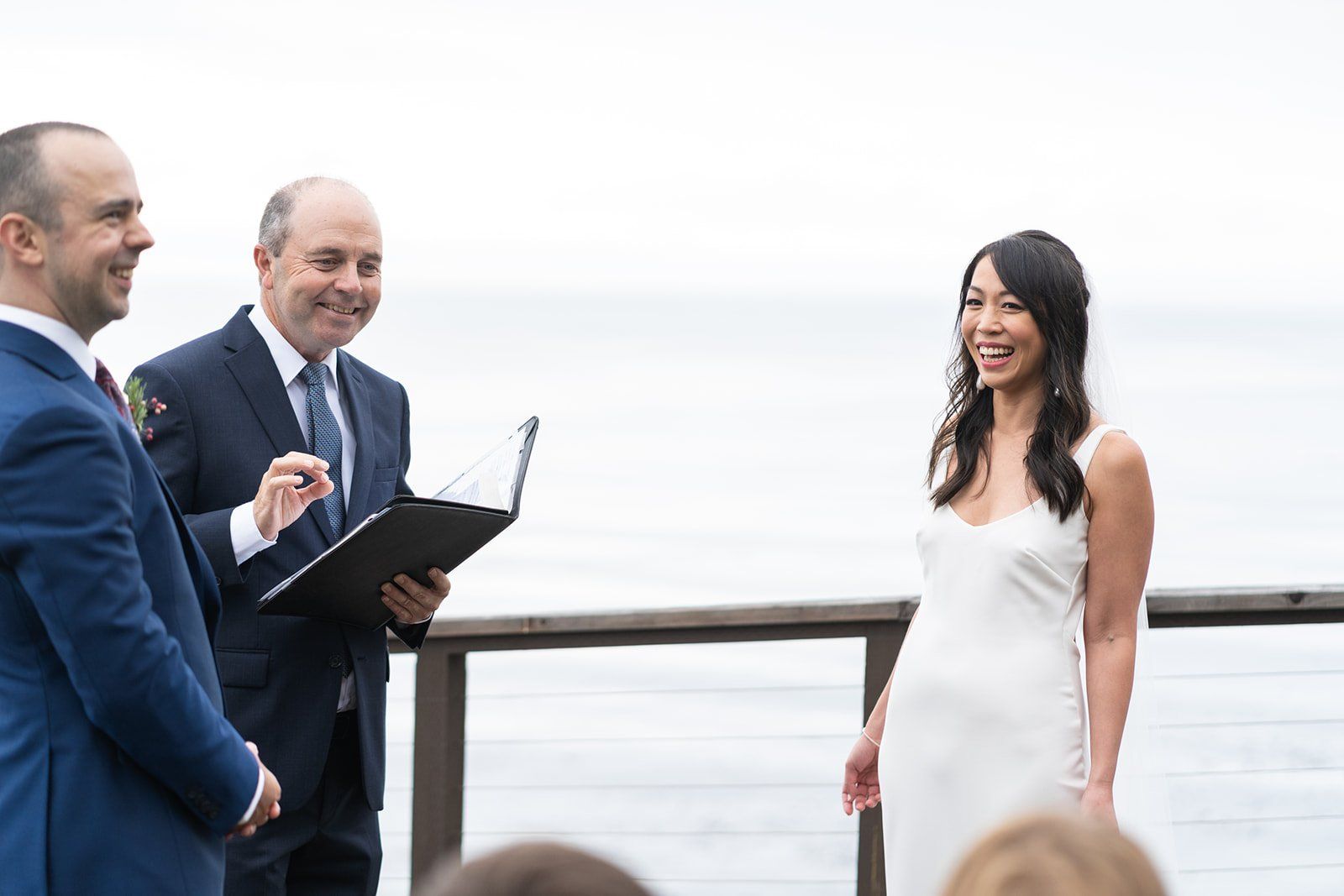 full-estate micro wedding at wind and sea big sur, Married on the Big Sur Cliff. Full Estate, His Father Officiating