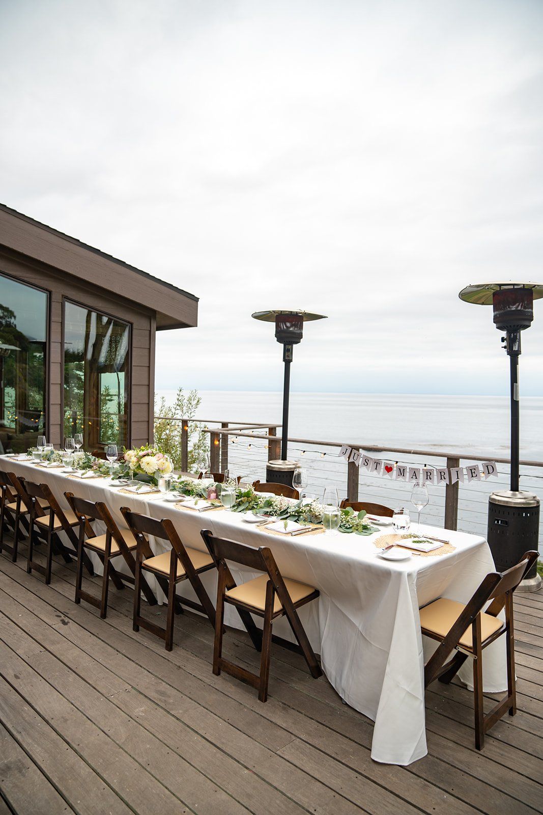 private estate micro wedding at Wind and Sea Big Sur, One Long Table Over the Water at the Wind and Sea Estate