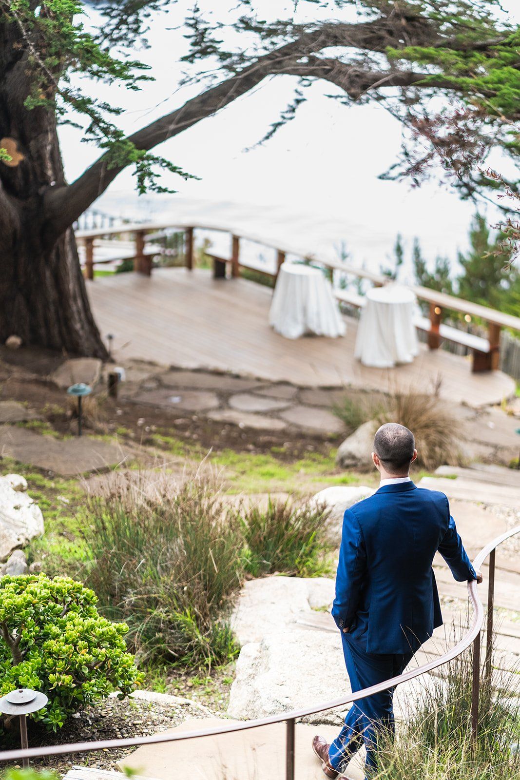 full-estate micro wedding at wind and sea big sur, One Long Table Over the Water