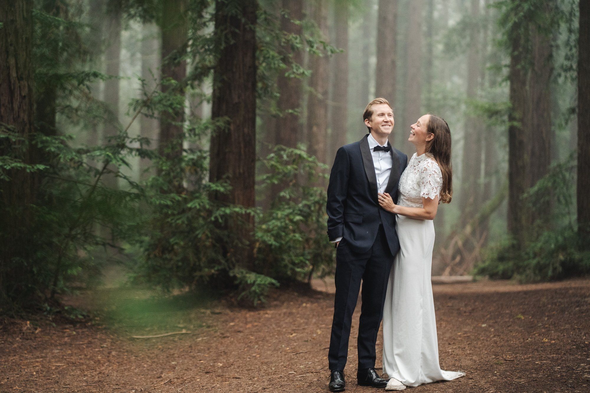 Joaquin Miller Park redwoods wedding, Everyone They Brought Up the Hill