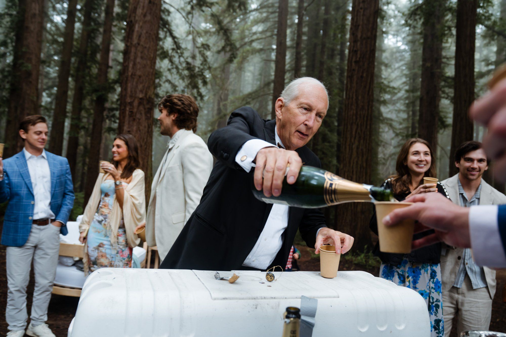 Joaquin Miller Park redwoods wedding, Everyone They Brought Up the Hill