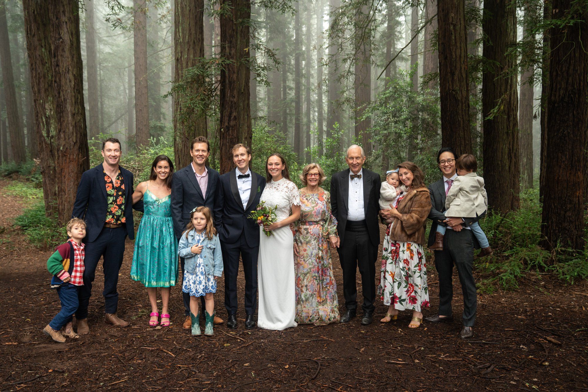 Joaquin Miller Park redwoods wedding, Everyone They Brought Up the Hill