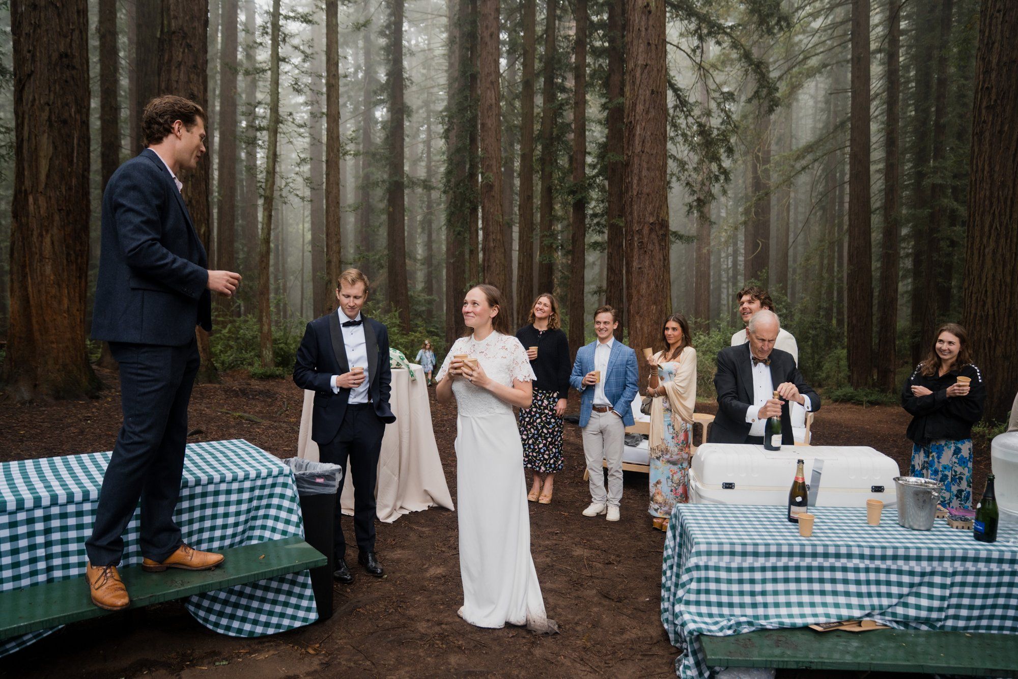 joaquin miller park redwoods wedding, Everyone They Brought Up the Hill