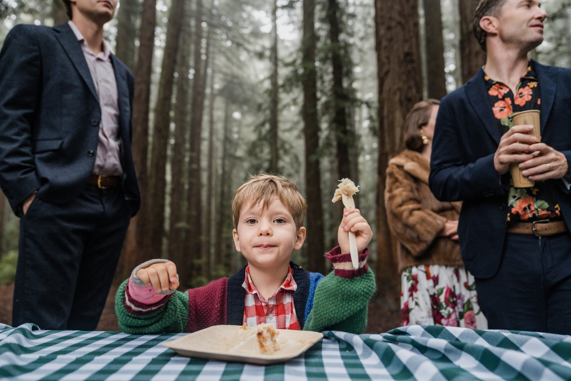 joaquin miller park redwoods wedding, Everyone They Brought Up the Hill