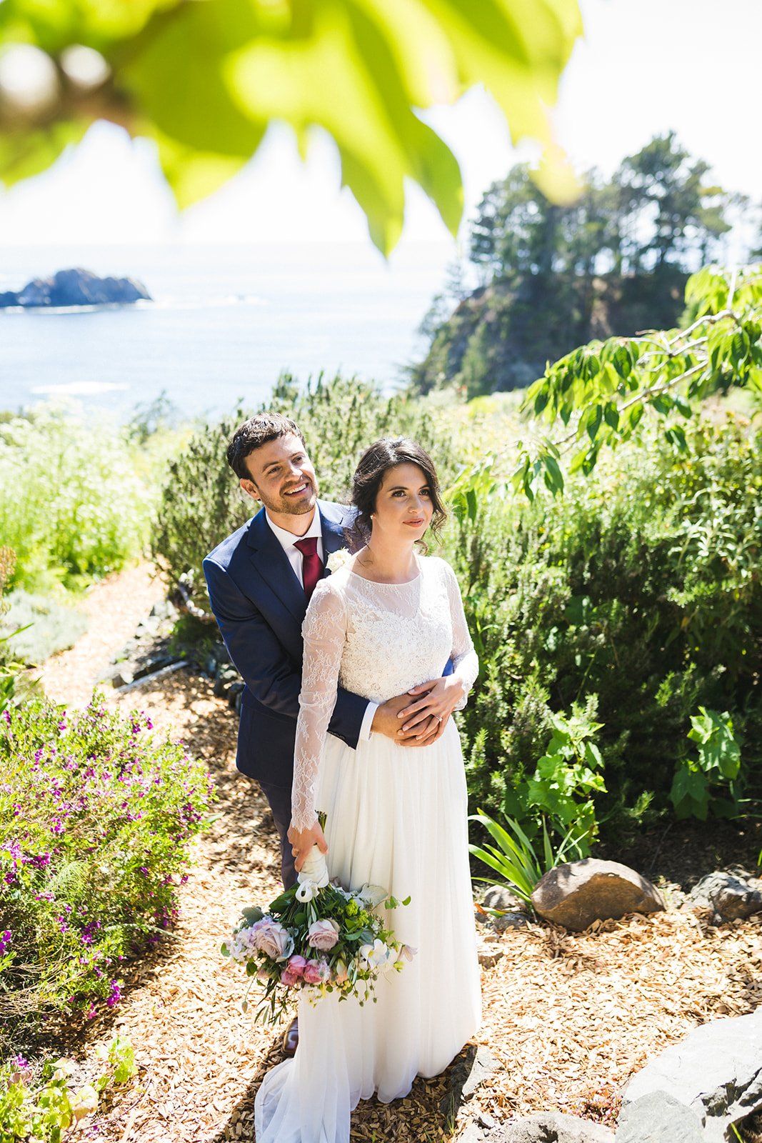 two-grooms oceanfront inn minimony at harbor house mendocino, Family Photos on the Bluff at this Mendocino Oceanfront Wedding