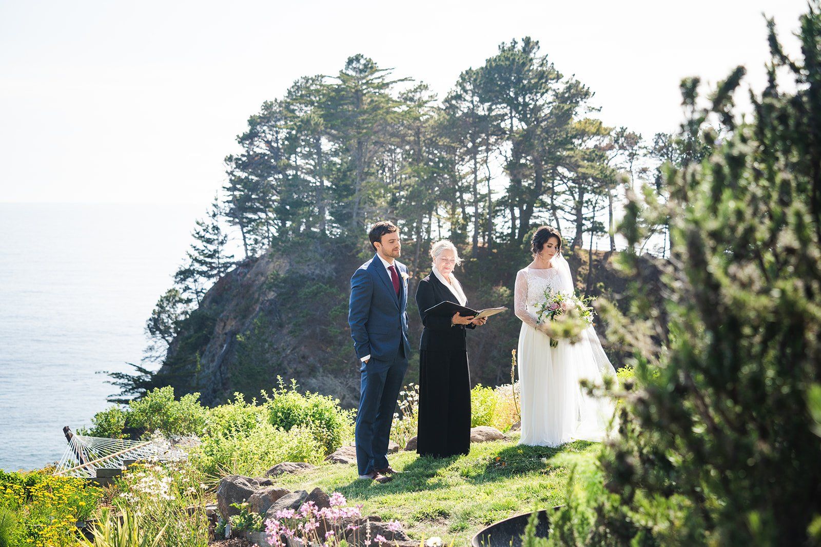 two-grooms oceanfront inn minimony at harbor house mendocino, A Pacific-Coast Ceremony Above the Cove at Harbor House Inn