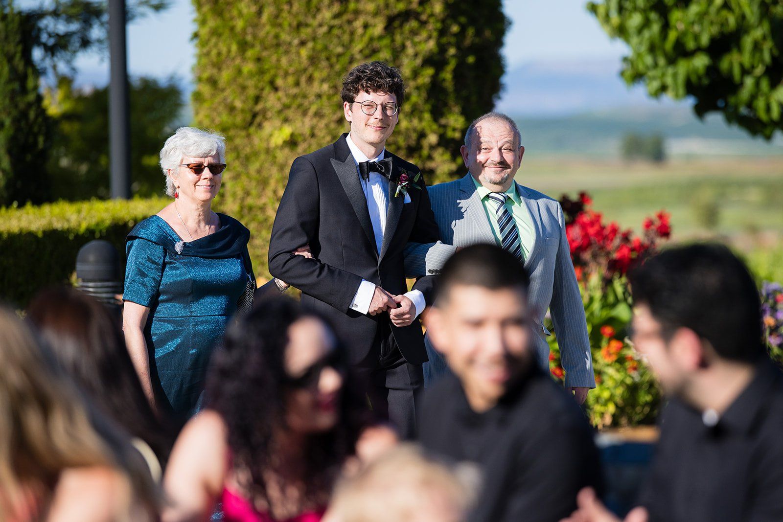 summer vineyard wedding at jacuzzi family vineyards, sonoma, A Vineyard Courtyard Ceremony