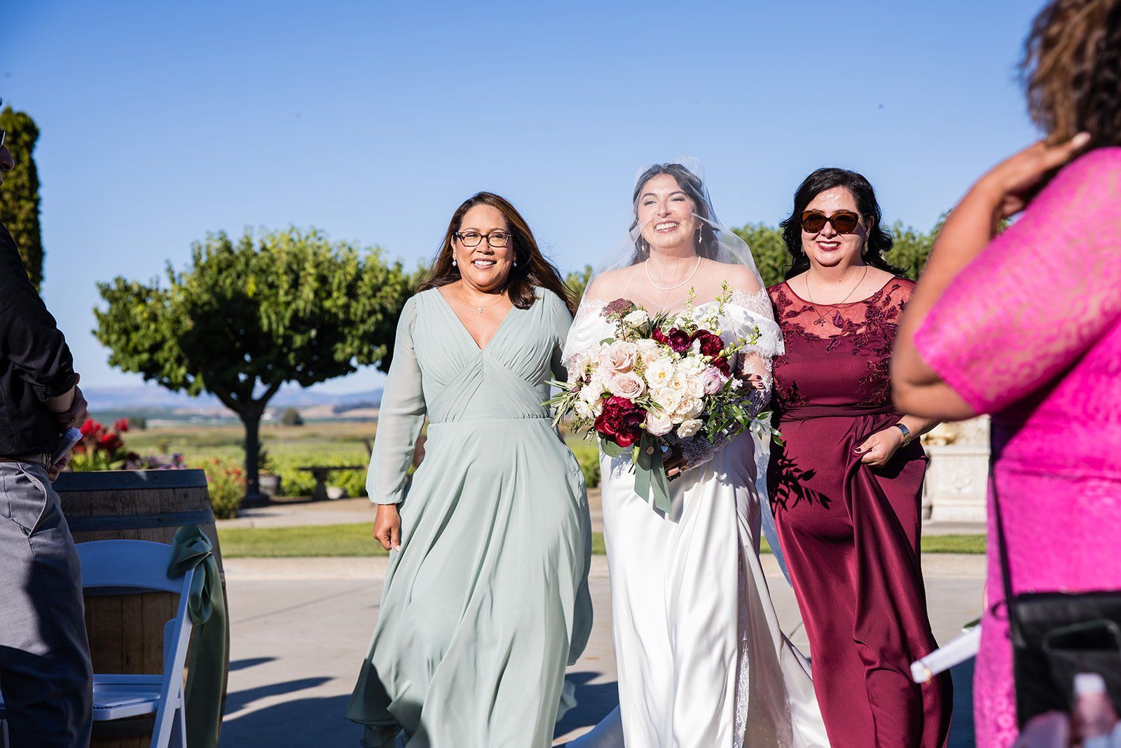 summer vineyard wedding at jacuzzi family vineyards, sonoma, A Vineyard Courtyard Ceremony