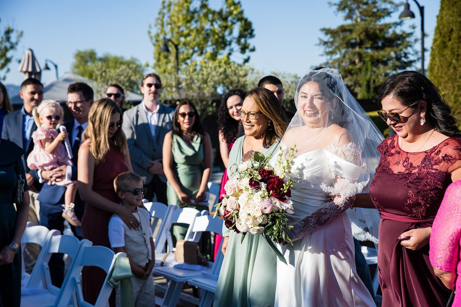 summer vineyard wedding at jacuzzi family vineyards, sonoma, A Vineyard Courtyard Ceremony