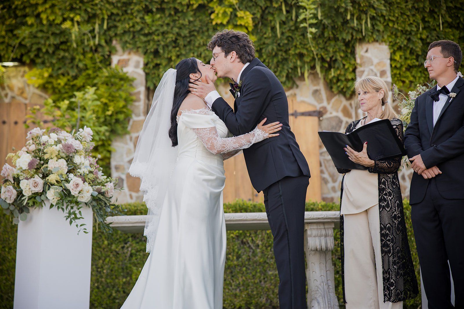 summer vineyard wedding at jacuzzi family vineyards, sonoma, A Vineyard Courtyard Ceremony