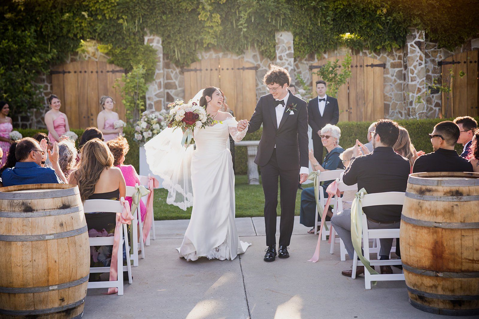summer vineyard wedding at jacuzzi family vineyards, sonoma, A Vineyard Courtyard Ceremony