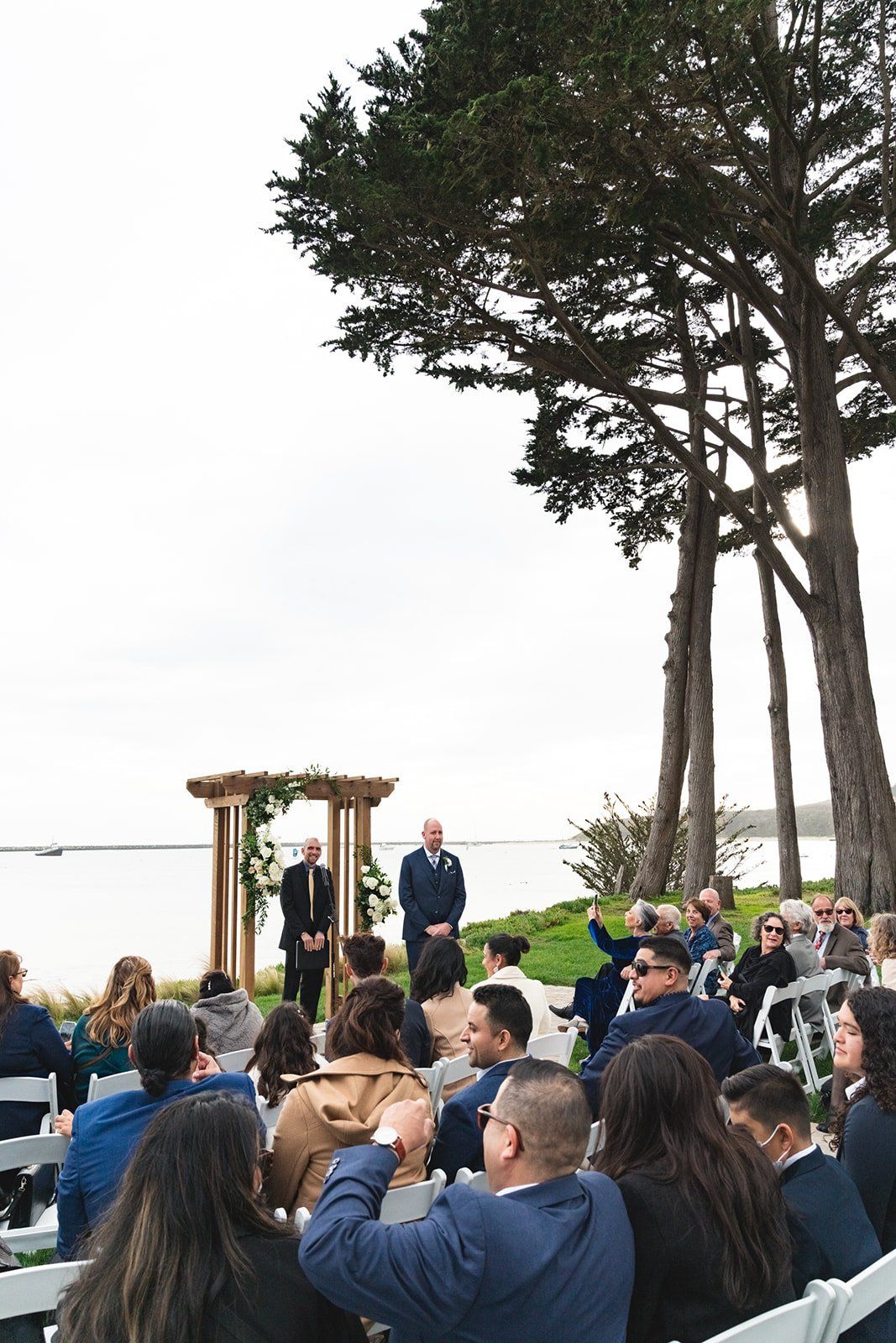 largest micro wedding at mavericks house, The Lawn Ceremony at Mavericks House, Half Moon Bay