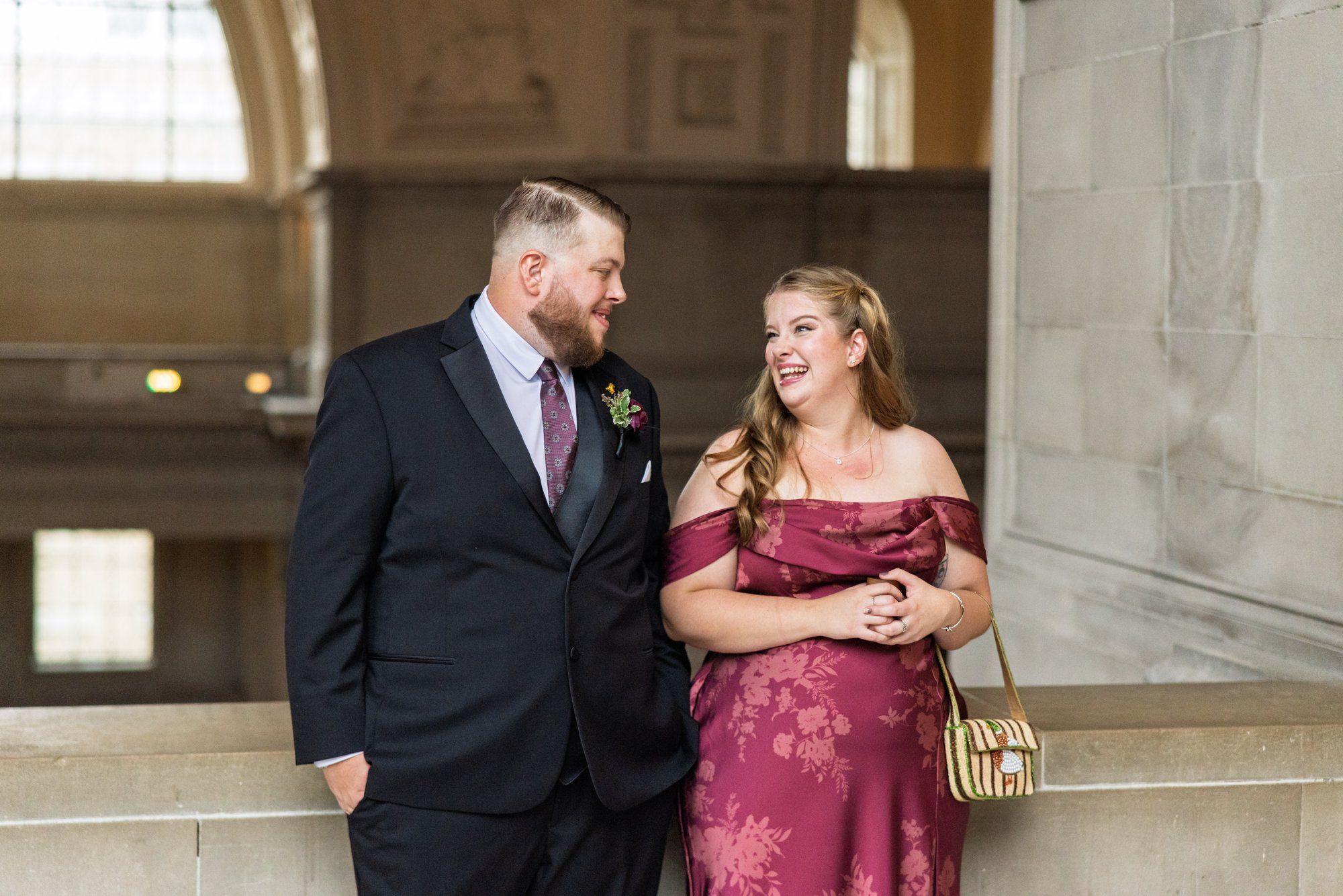 city hall elopement with a live cellist (7 guests), Portraits Inside City Hall