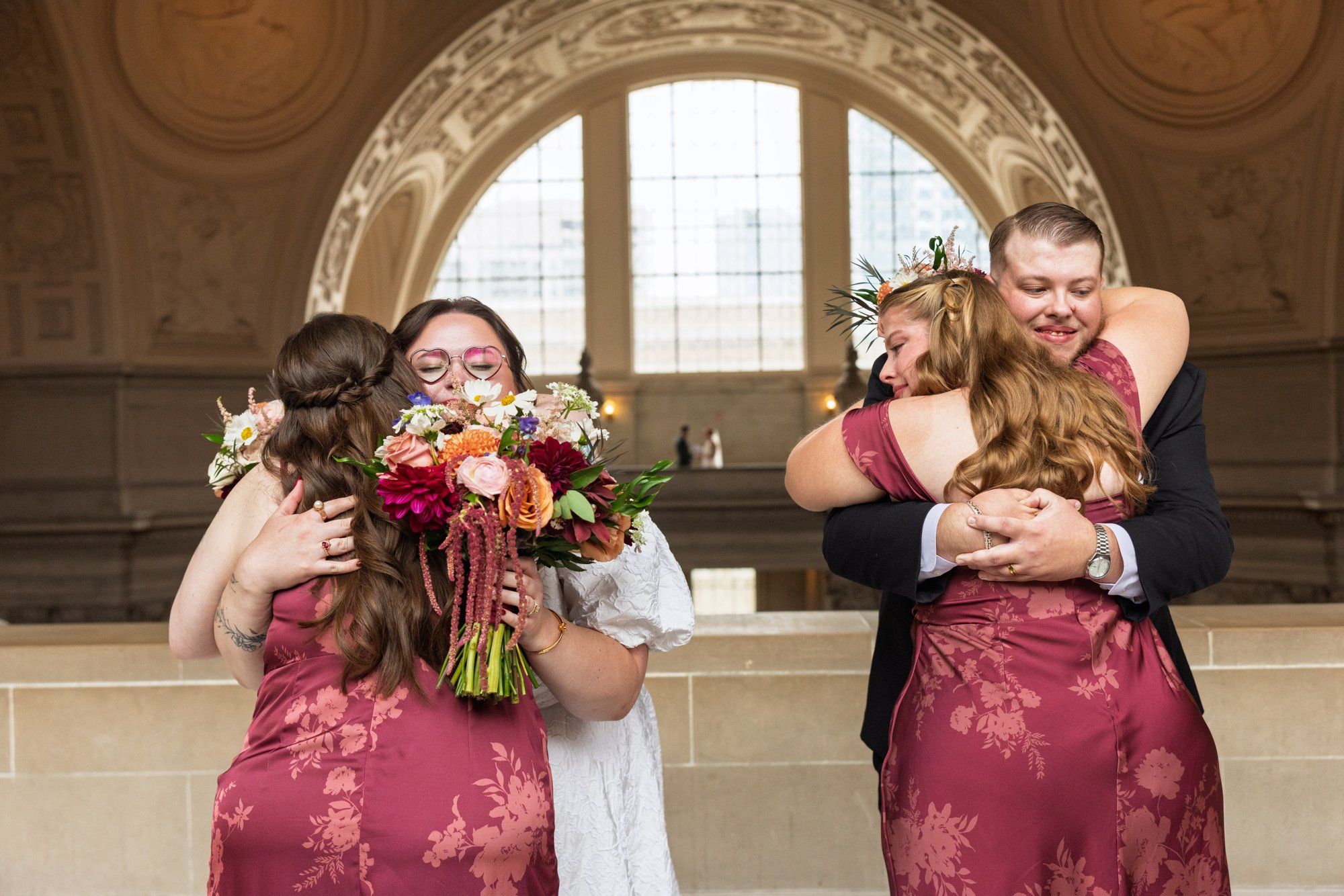 city hall elopement with a live cellist (7 guests), Portraits Inside City Hall