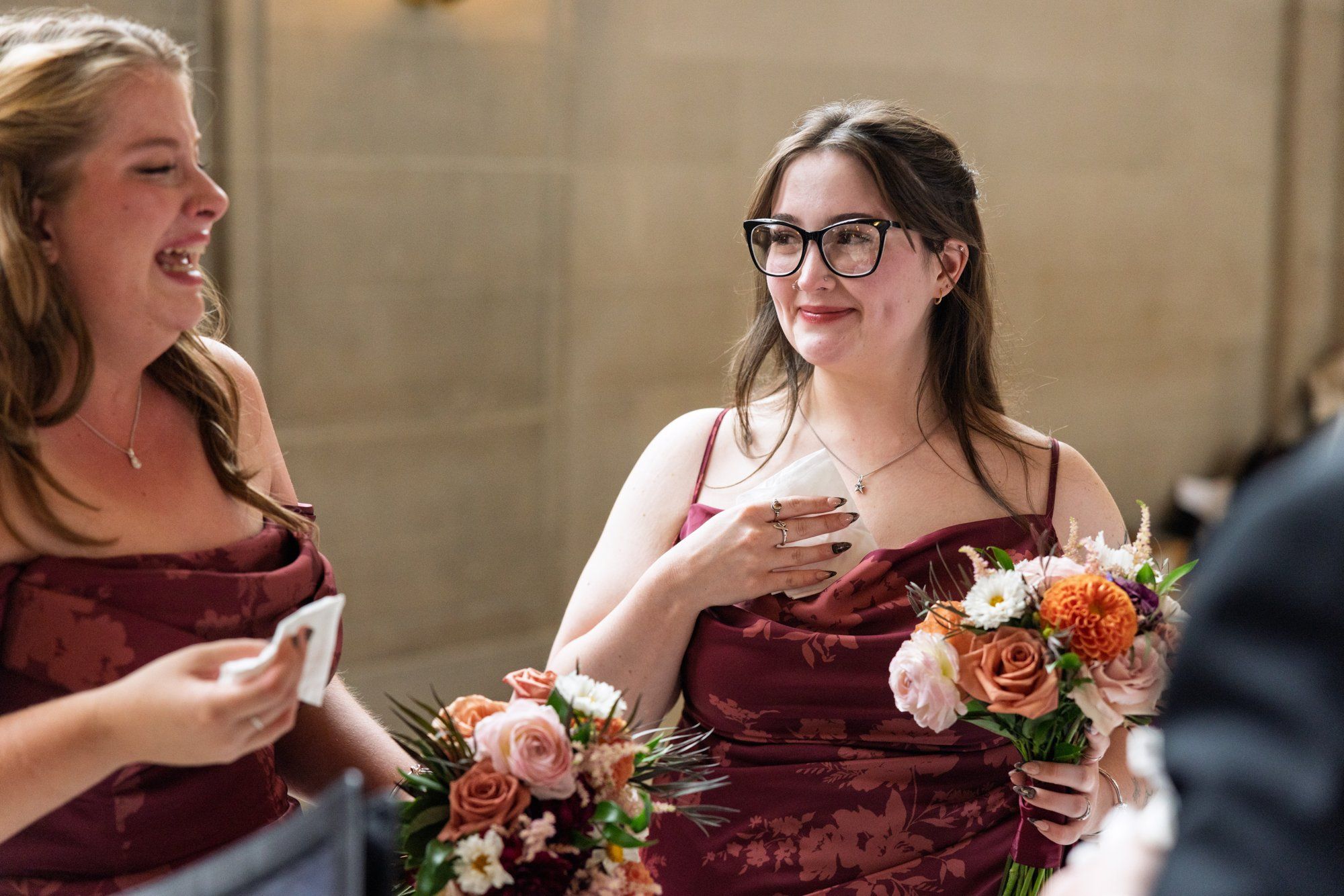 city hall elopement with a live cellist (7 guests), Portraits Inside City Hall