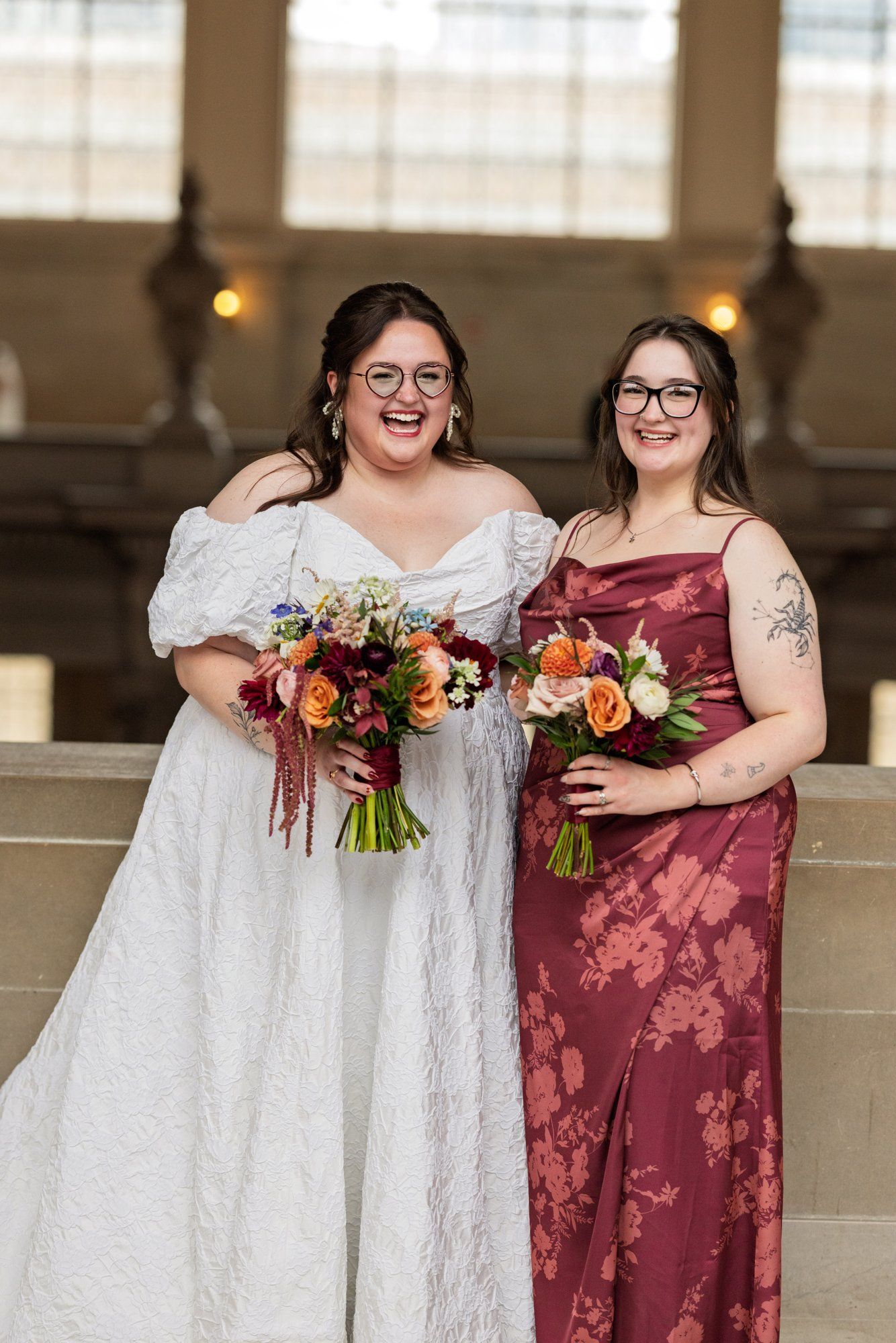 city hall elopement with a live cellist (7 guests), Portraits Inside City Hall