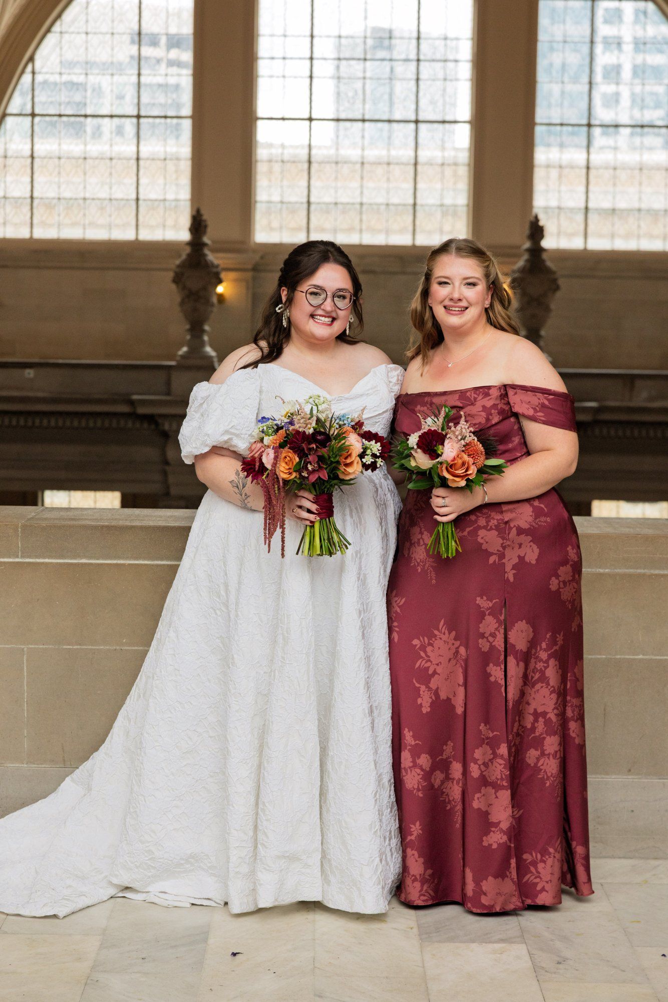 city hall elopement with a live cellist (7 guests), Portraits Inside City Hall