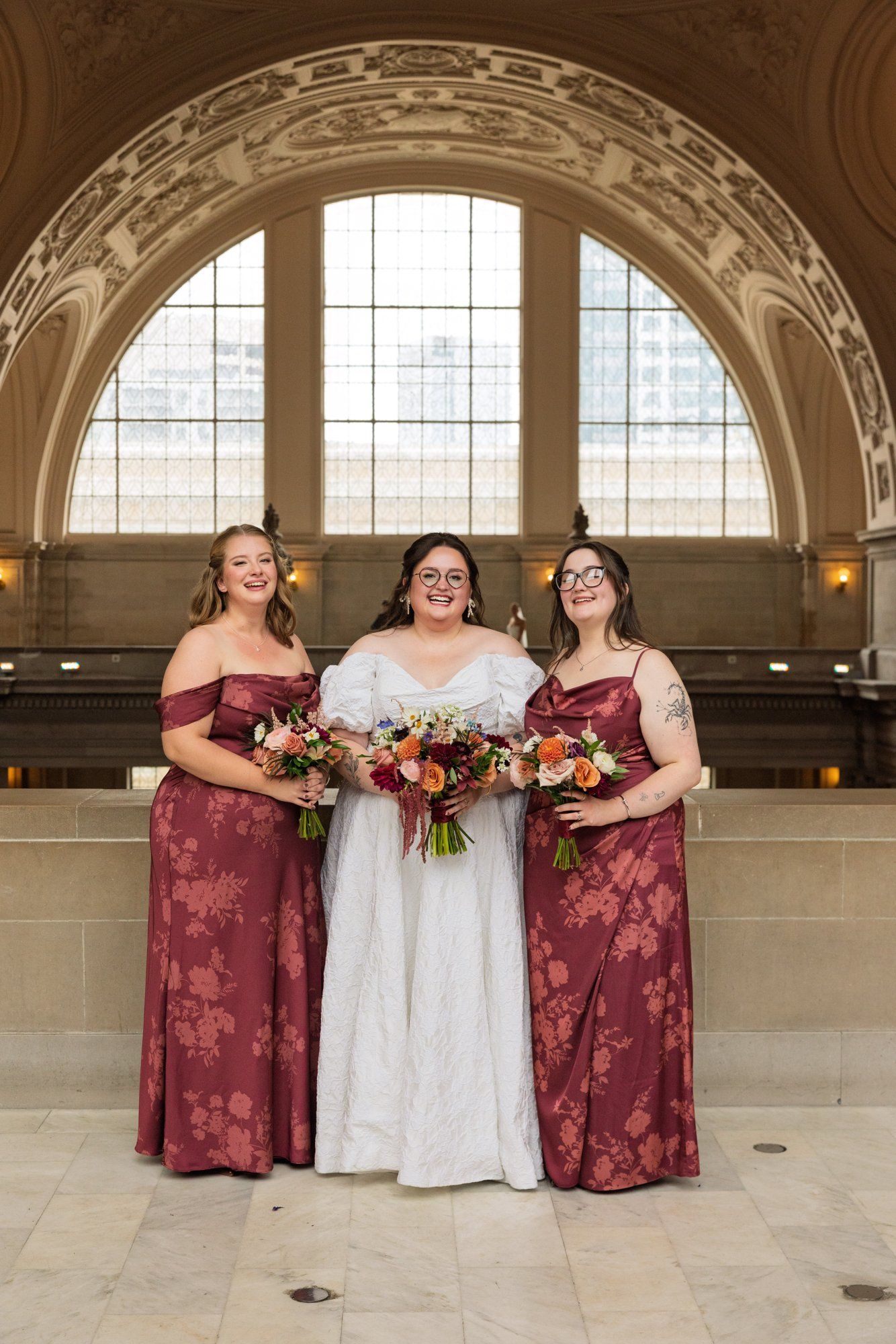 city hall elopement with a live cellist (7 guests), Portraits Inside City Hall
